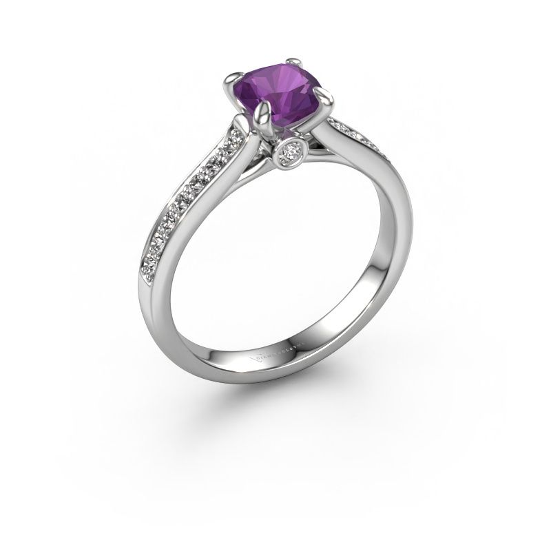 Verlovingsring Valorie cus 2 950 platina amethist 5.5 mm
