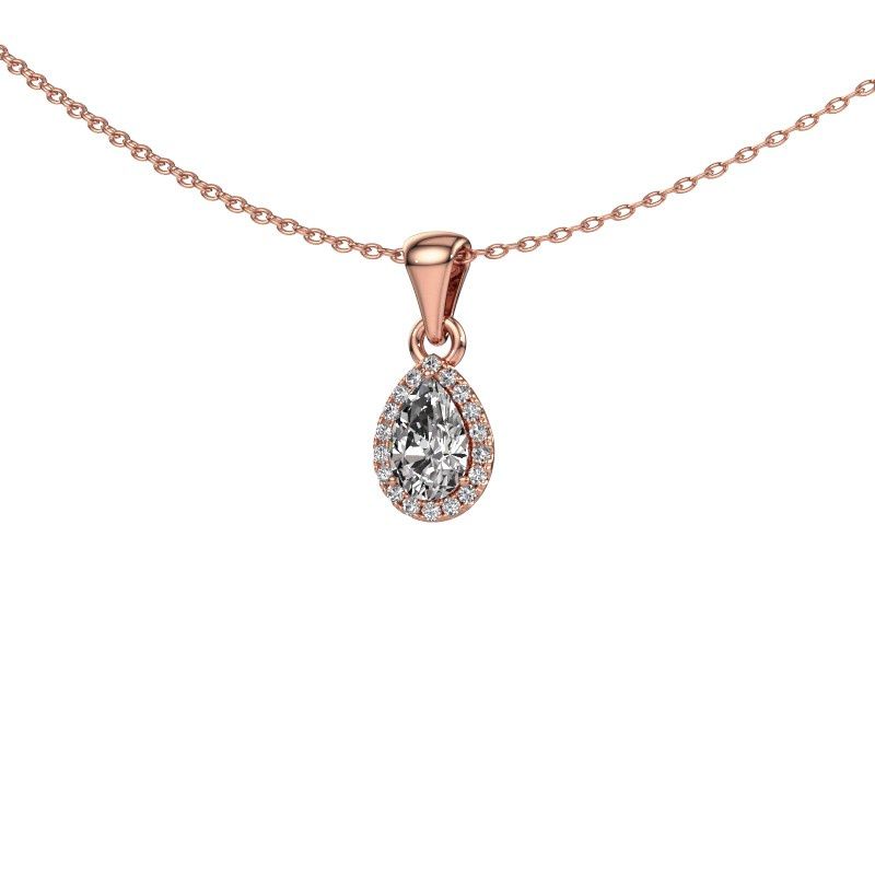 Image of Necklace Seline per 585 rose gold diamond 0.45 crt
