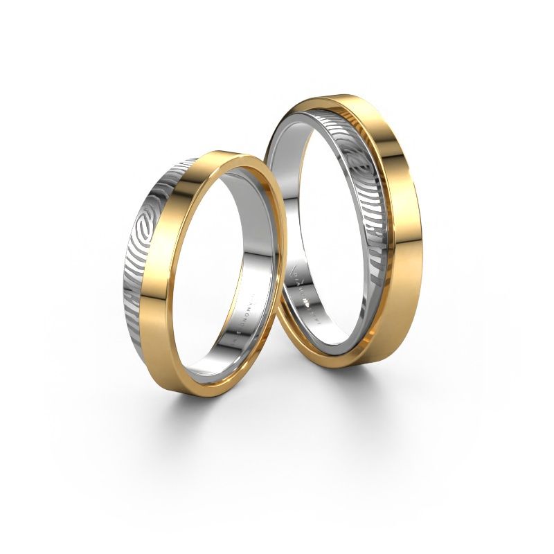 Wedding rings set WHR0426LM ±5x2 mm 14 Carat gold