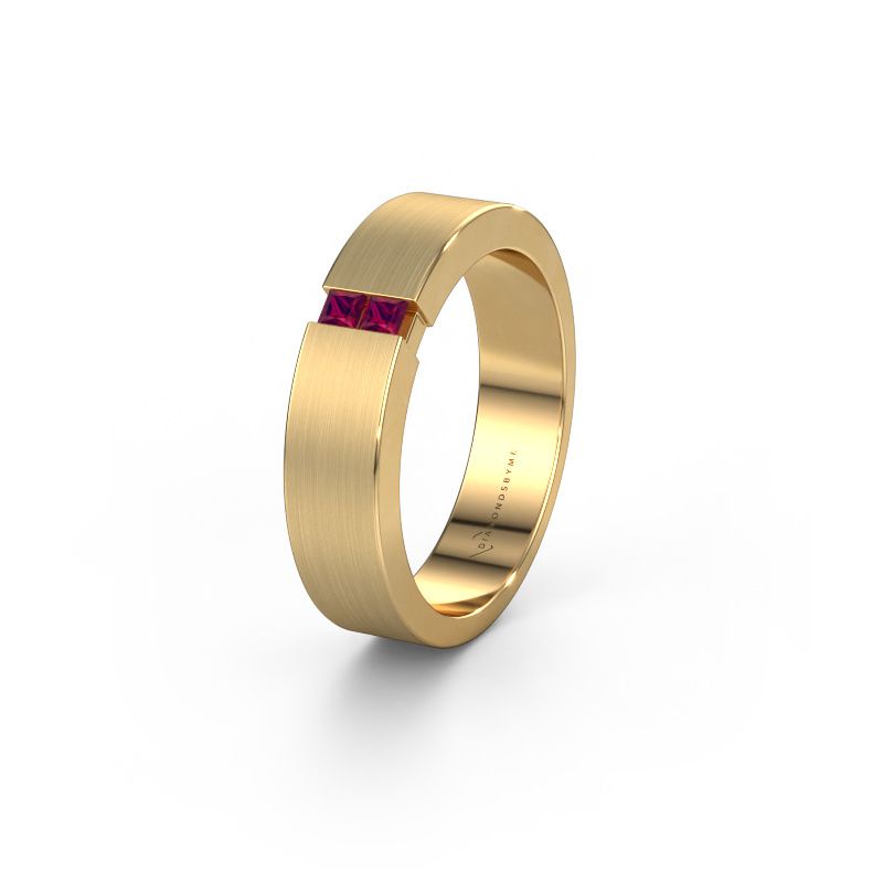 Wedding ring WH2136L15E 585 gold rhodolite ±5x2.6 mm