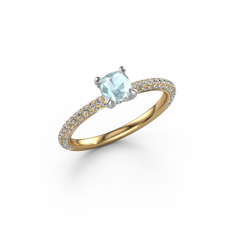 Engagement ring Saskia 2 CUS 585 gold aquamarine 4.5 mm