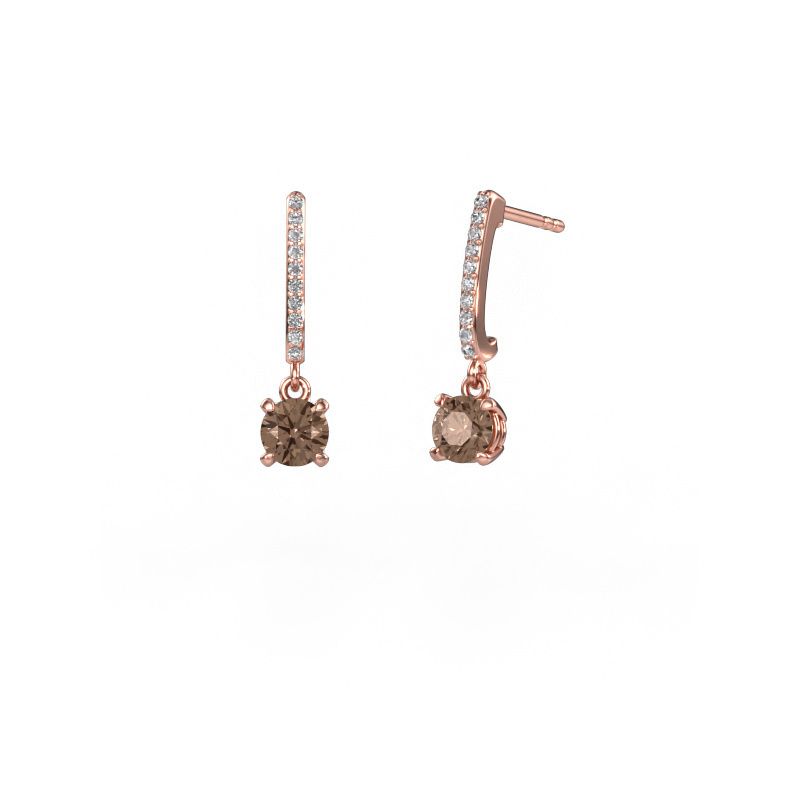 Oorhangers Tanja 1 585 rosé goud bruine diamant 1.134 crt