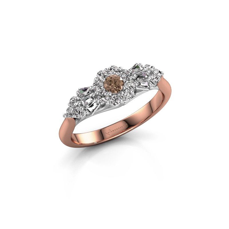 Image of Engagement ring Carisha 585 rose gold brown diamond 0.53 crt