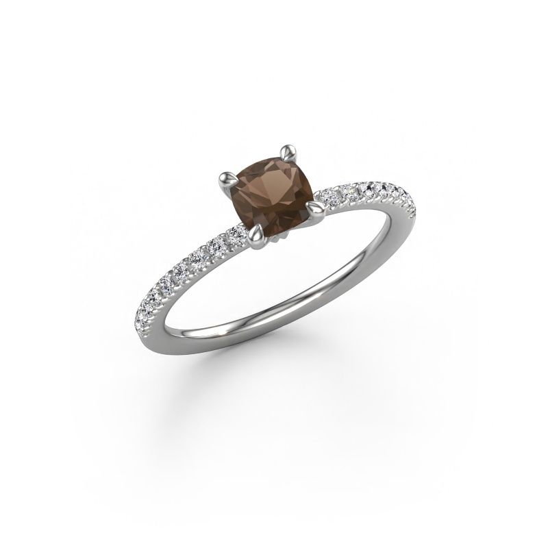 Verlovingsring Crystal CUS 2 950 platina rookkwarts 5 mm