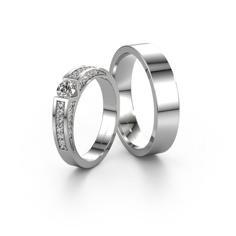Eheringe set WH2098LM15AP ±5 x 1,7 mm 585 Weißgold Diamant 0.25 crt