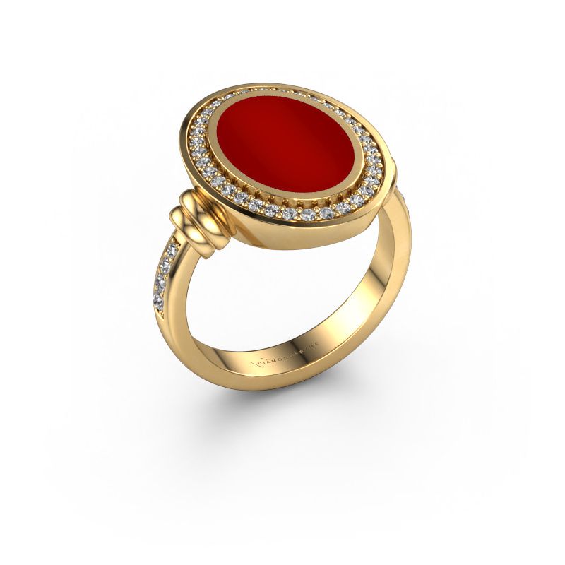 Men's ring Servie 3 585 gold carnelian 14x10 mm