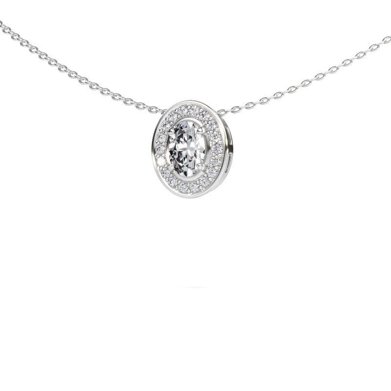 Collier Madelon 585 or blanc diamant synthétique 0.58 crt