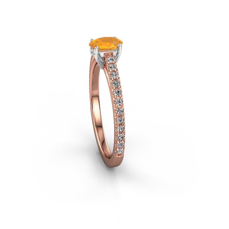Bild von Verlobungsring haley ovl 2<br/>585 Roségold<br/>Citrin 6x4 mm