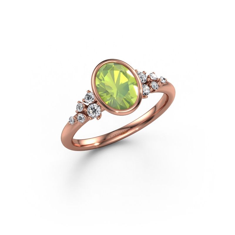 Verlobungsring Aliyah OVL 585 Roségold Peridot 8x6 mm