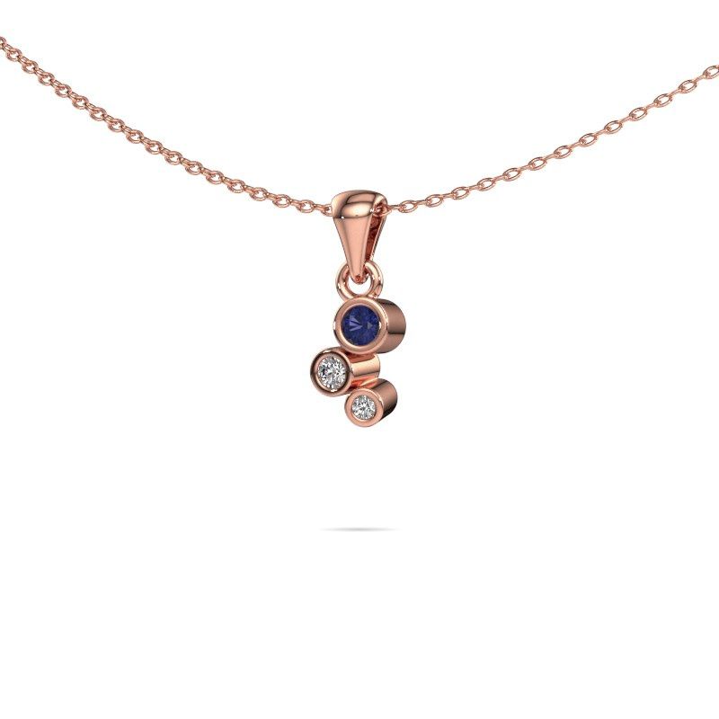 Hanger Tessa 585 rosé goud saffier 2.5 mm