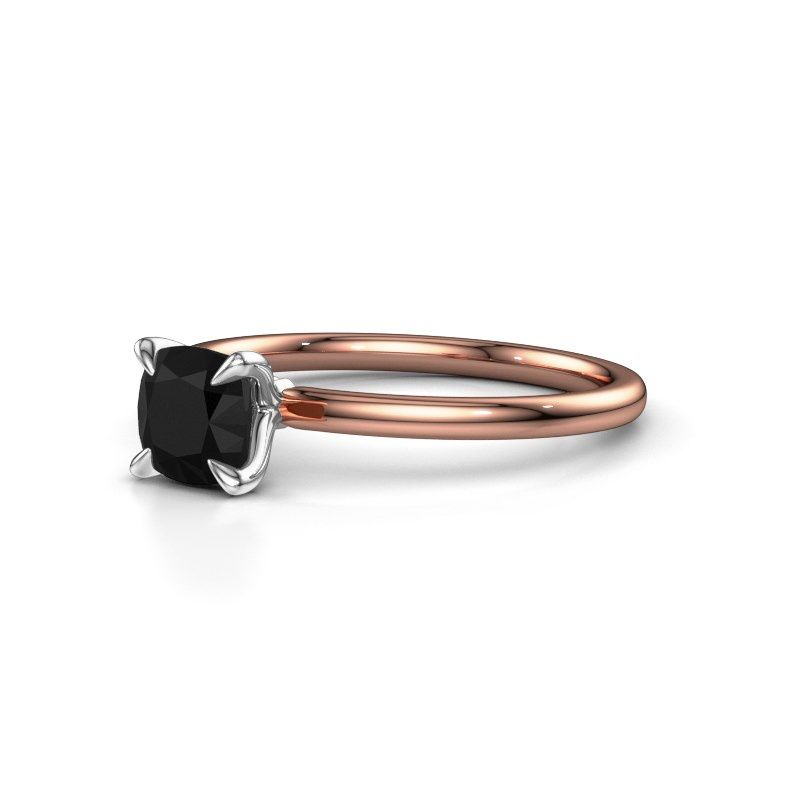 Afbeelding van Verlovingsring Crystal CUS 1 585 rosé goud zwarte diamant 1.15 crt