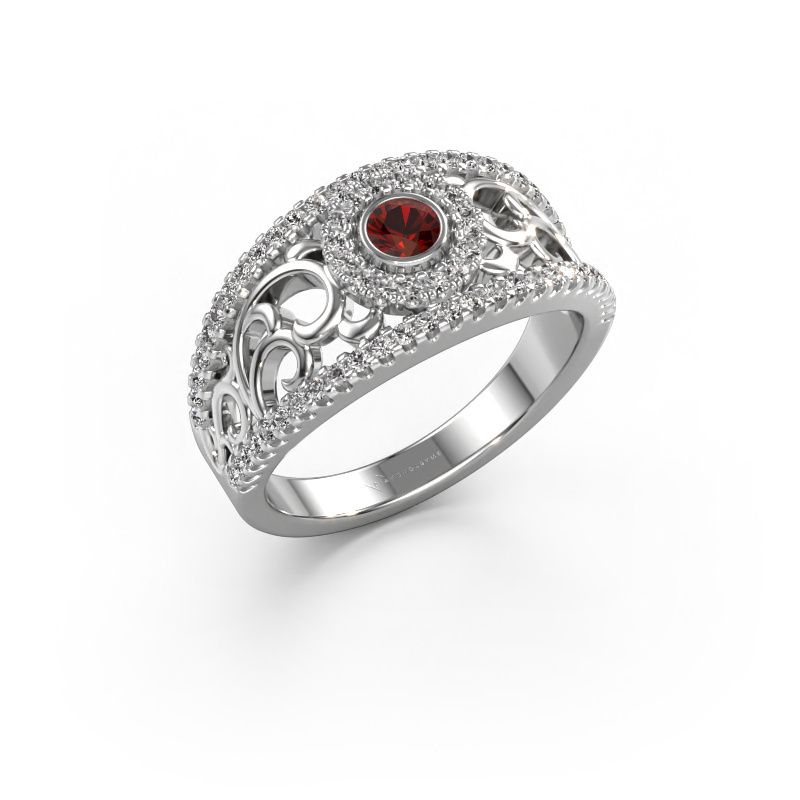 Ring Lavona 950 platina granaat 3.4 mm