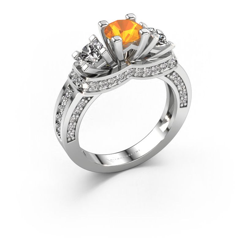 Engagement ring Phileine 585 white gold citrin 5 mm