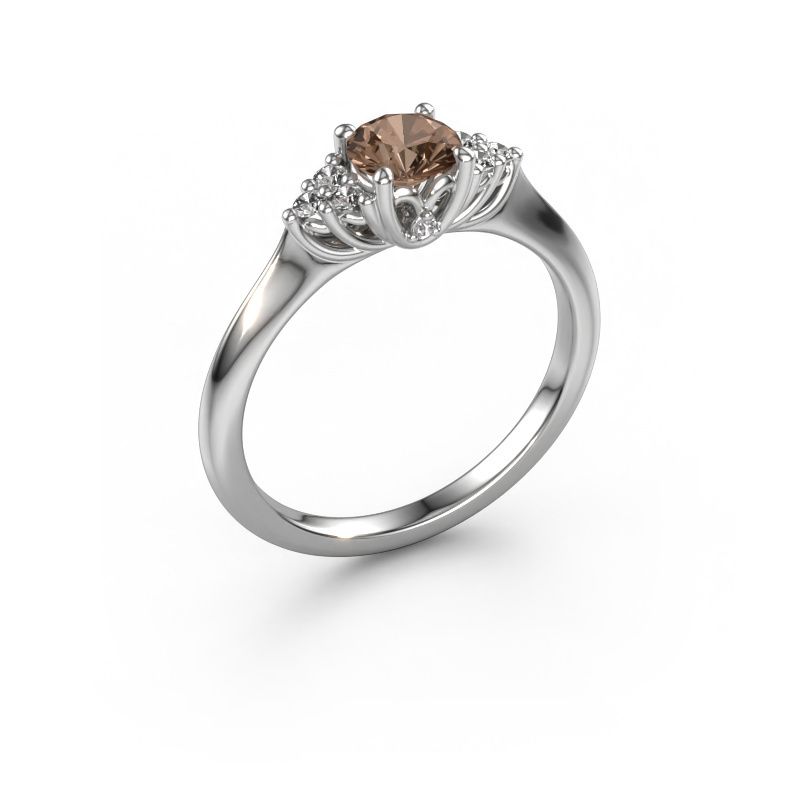 Engagement ring Felipa RND 950 platinum brown diamond 0.621 crt