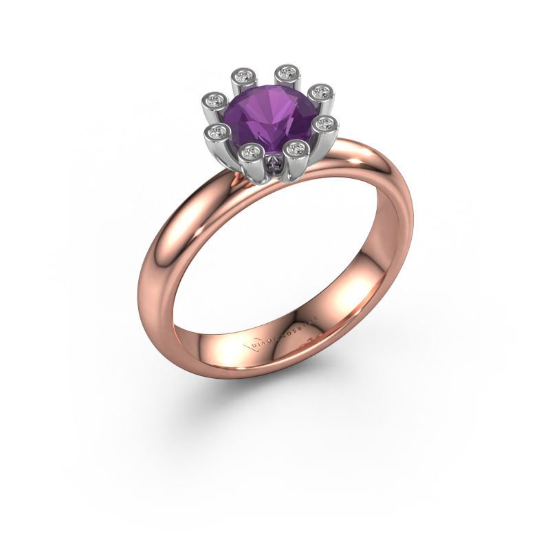 Ring Carola 3 585 Roségold Amethyst 6 mm