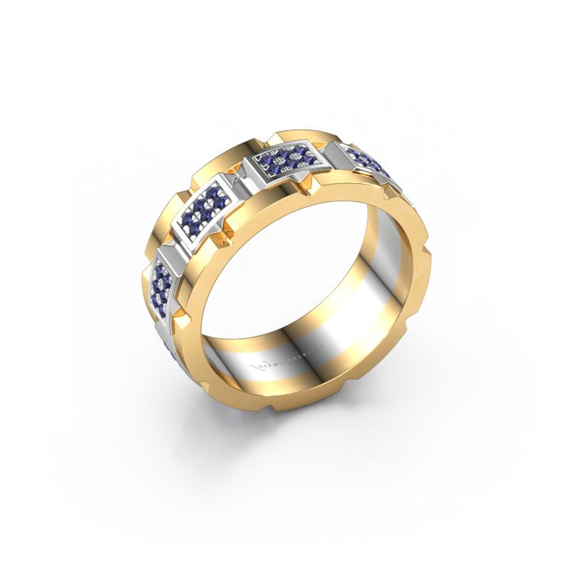 Herrenring Ricardo 3 585 Weißgold Saphir 1.2 mm