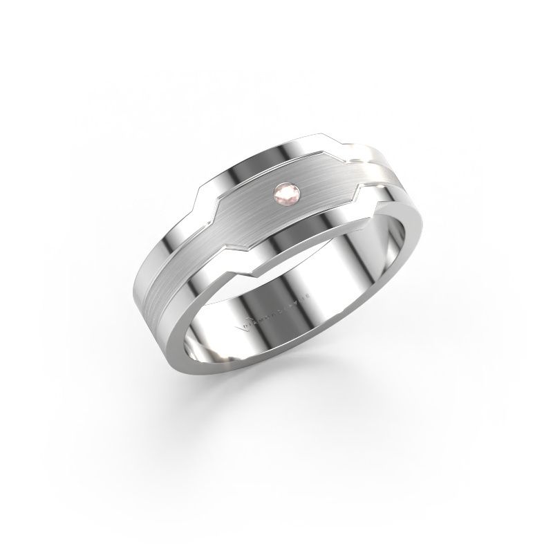 Men's ring Guido 950 platinum morganite champagne 2 mm