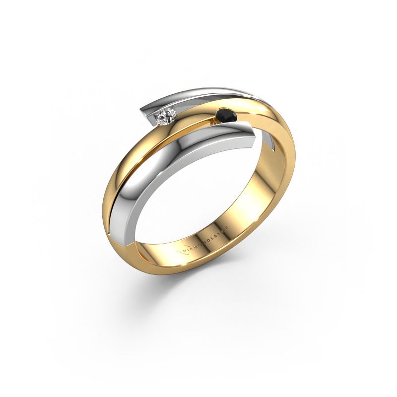 Bague Dena 585 or jaune diamant noir 0.066 crt
