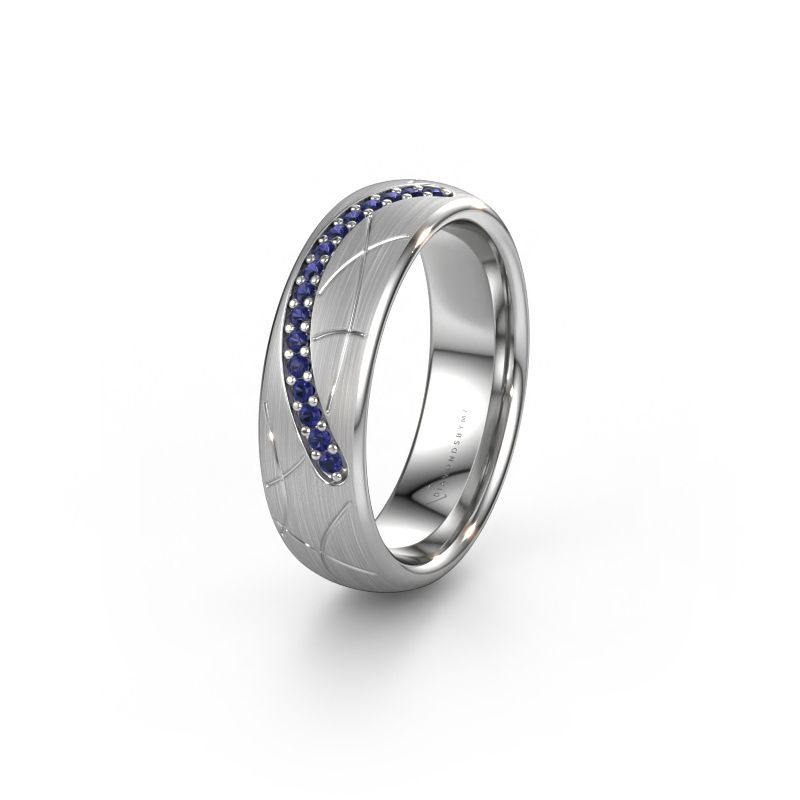 Trouwring WH2060L36CM 585 witgoud saffier ±6x2.2 mm