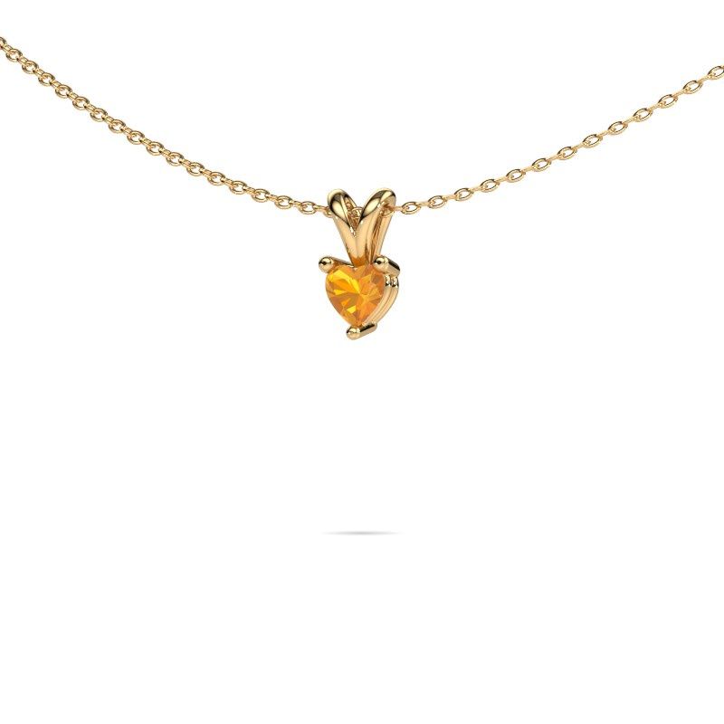 Pendant Garnet 585 gold citrin 4 mm