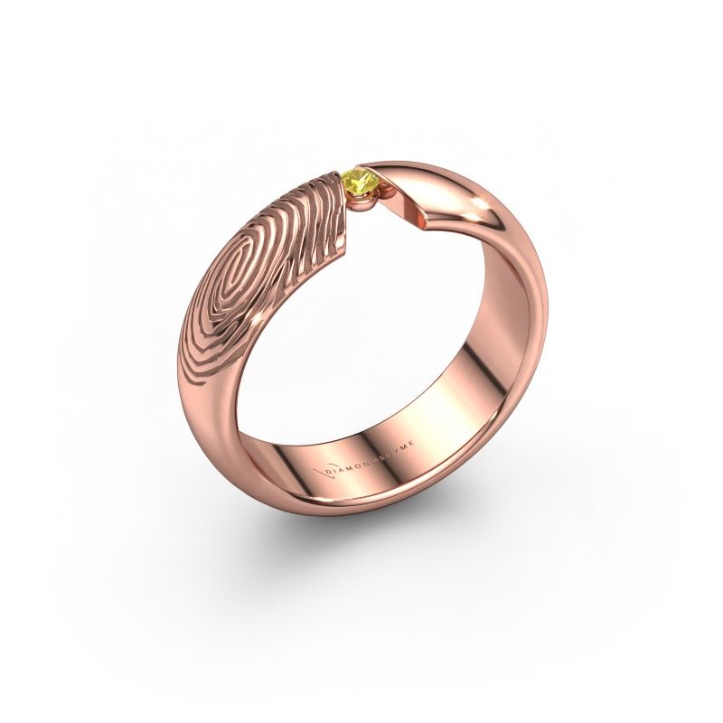 Trouwring Leonila 585 rosé goud ±5,5x1.8 mm gele saffier