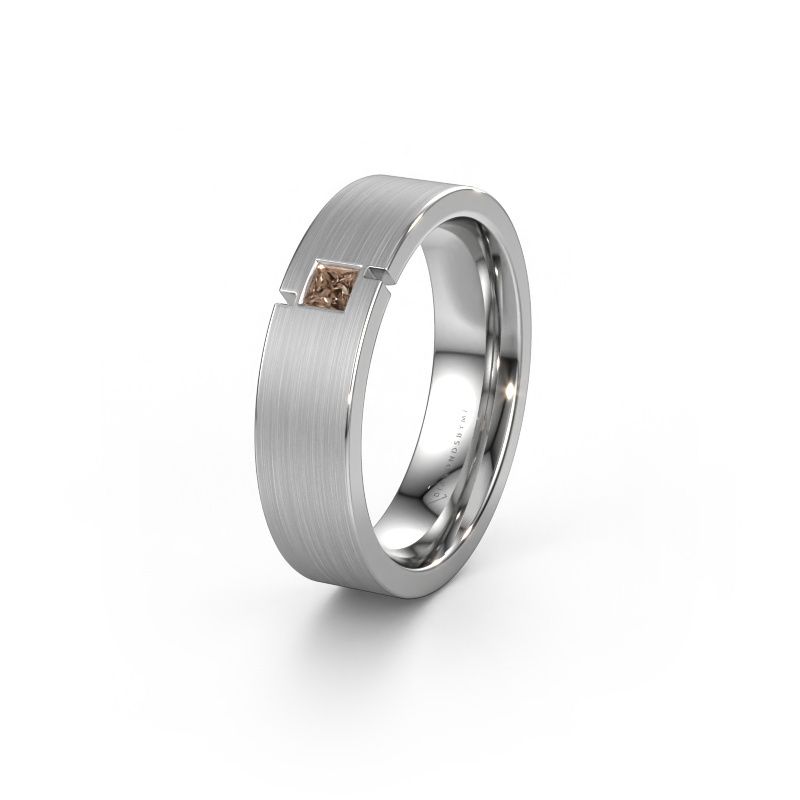 Wedding ring WH2040L 950 platinum brown diamond ±5,5x2.2 mm