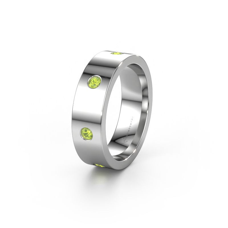 Wedding ring WH0105L16BP 950 platinum peridot 2.4 mm ±6x2 mm