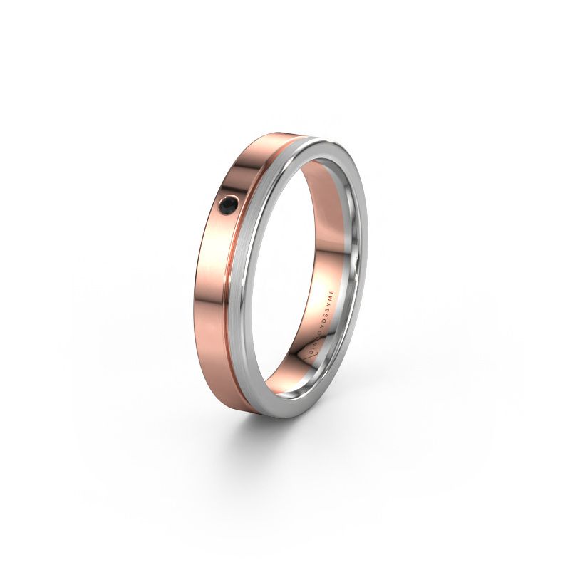 Bague d'amitié WH0301L14APM 585 or rose diamant noir ±4x1.7 mm