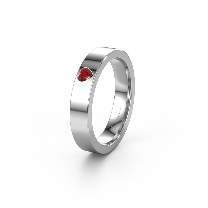 Wedding ring WH0101L14BPHRT 585 white gold ruby ±4x2 mm