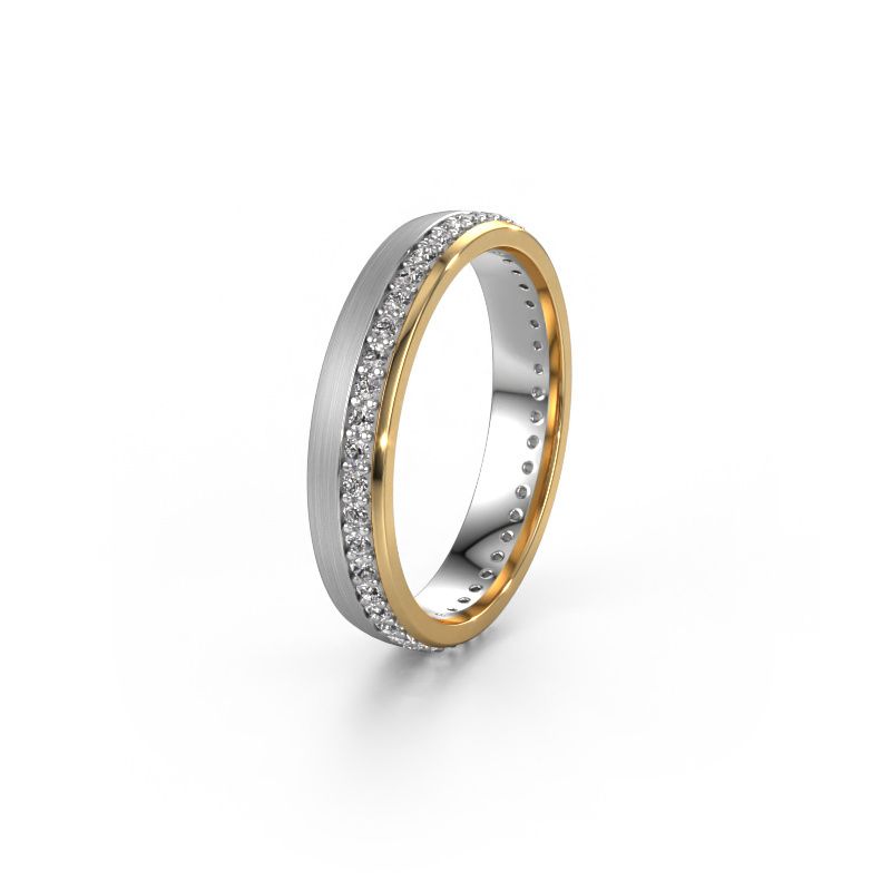 Wedding ring WH0303L24AM 585 white gold diamond ±4x1.7 mm