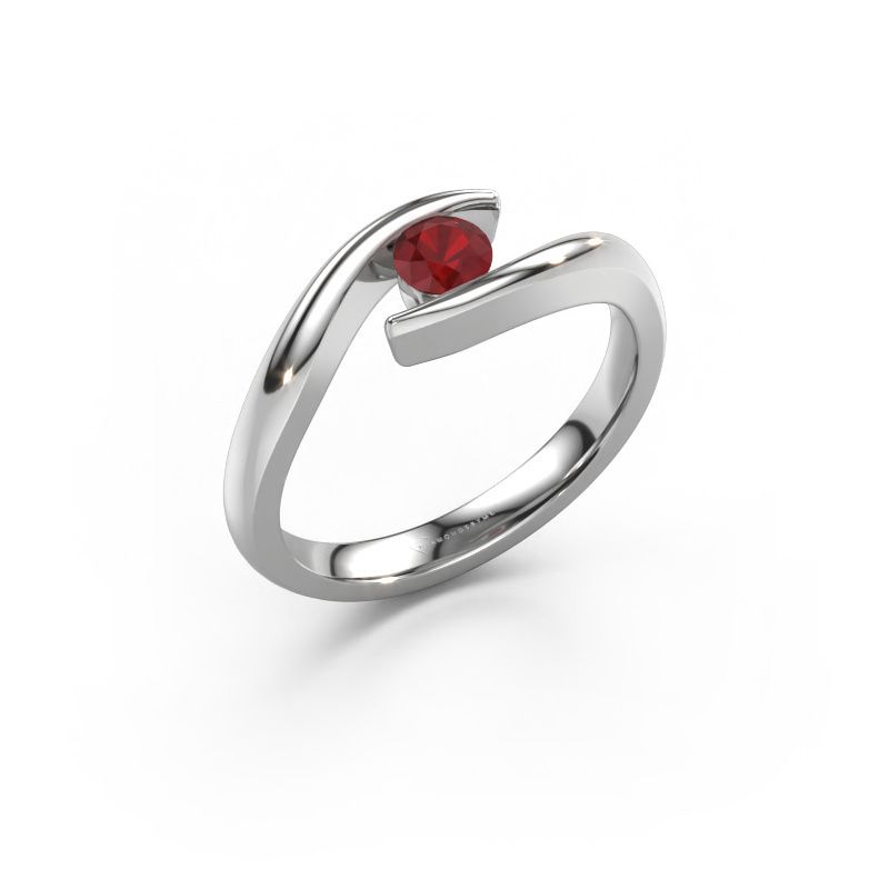 Engagement ring Alaina 585 white gold ruby 4 mm