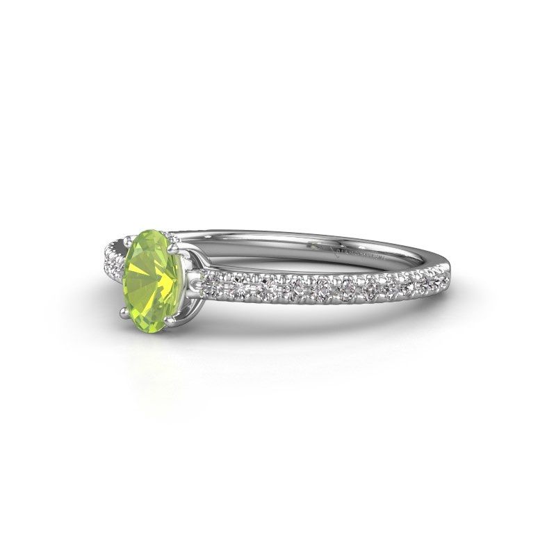 Bild von Verlobungsring haley ovl 2<br/>585 Weißgold<br/>Peridot 6x4 mm
