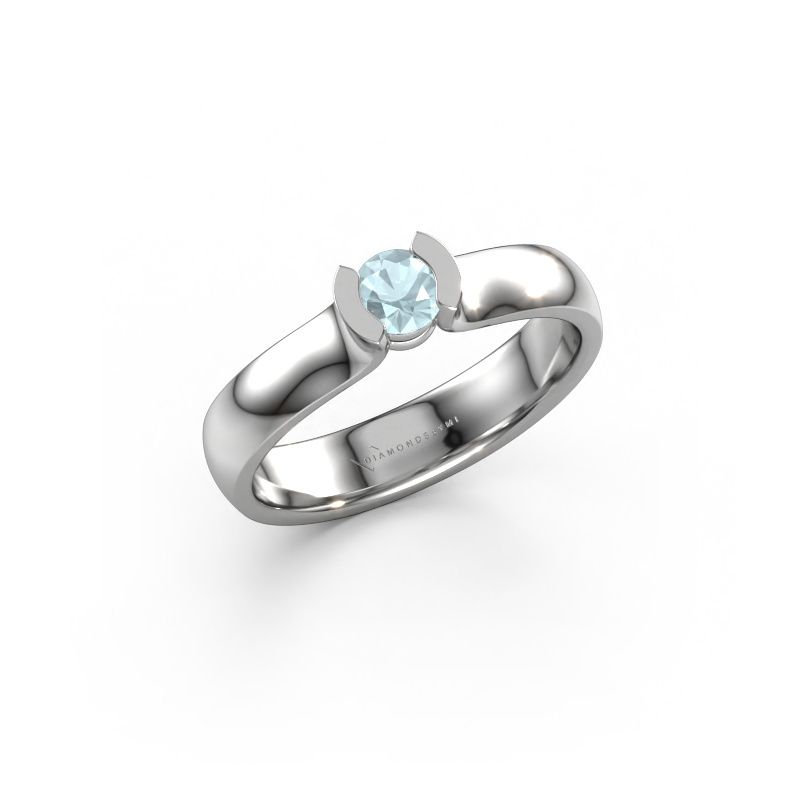 Bague Ophelia 585 or blanc aigue-marine 4.2 mm