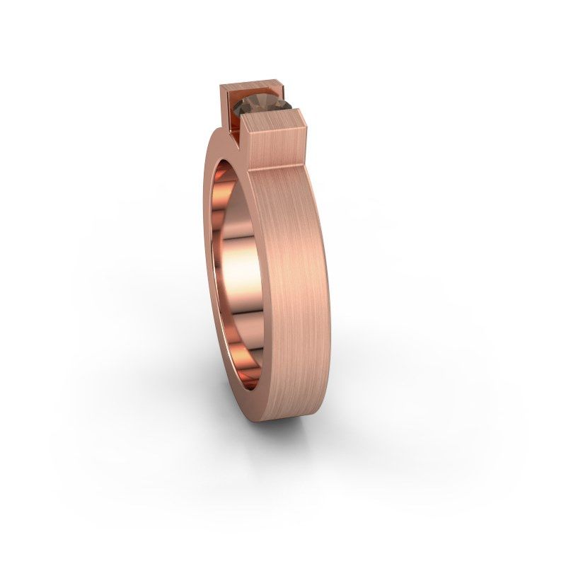 Afbeelding van Ring Leena 1<br/>585 rosé goud<br/>Rookkwarts 4.2 mm