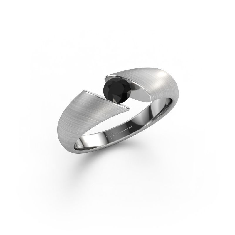 Ring Hojalien 1 585 witgoud zwarte diamant 0.36 crt