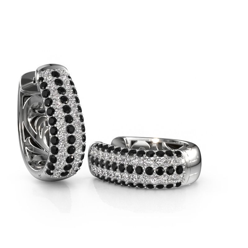 Image of Hoop earrings Danika 12.5 B 950 platinum black diamond 2.576 crt