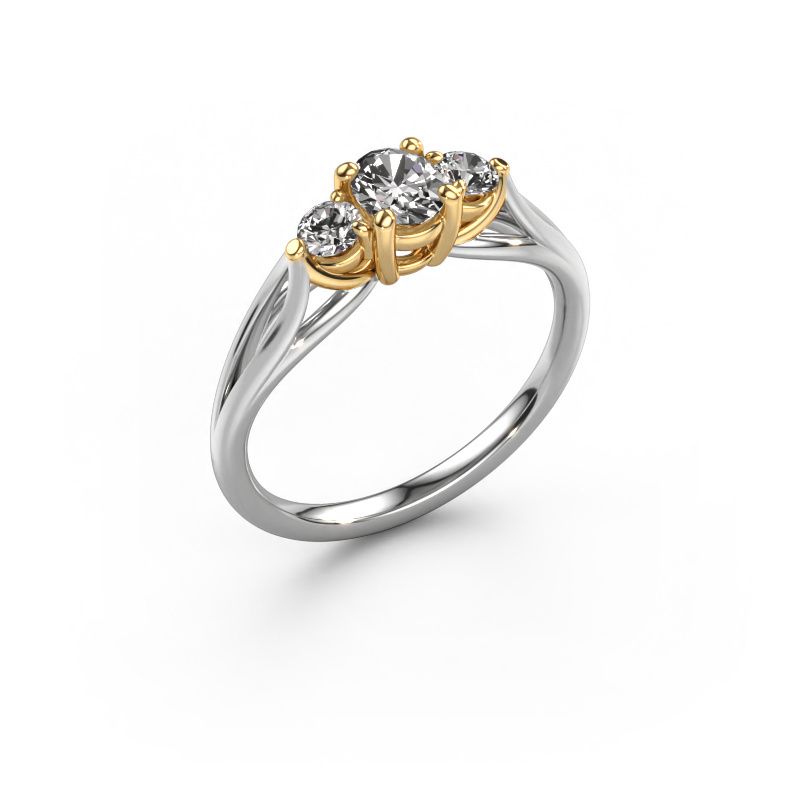 Engagement ring Amie OVL 585 white gold diamond 0.55 crt