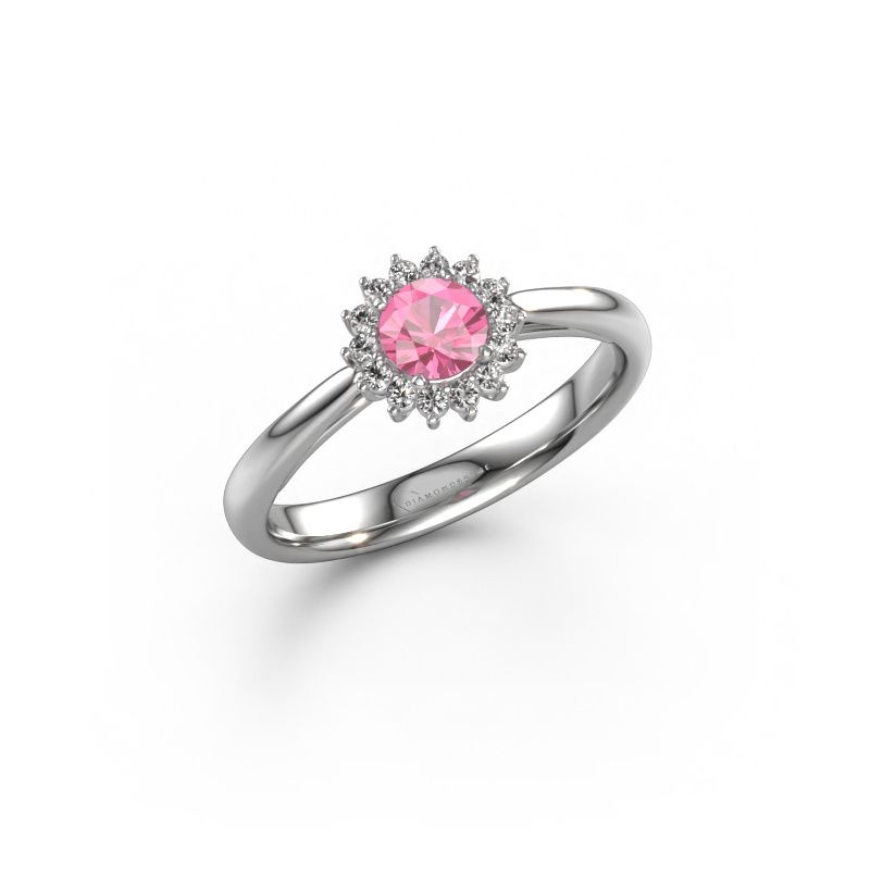 Bague de fiançailles Tilly RND 1 585 or blanc saphir rose 4.2 mm