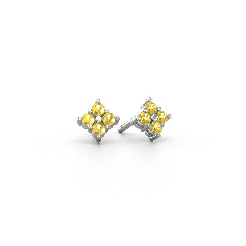 Stud earrings Maryetta 950 platinum yellow sapphire 2 mm