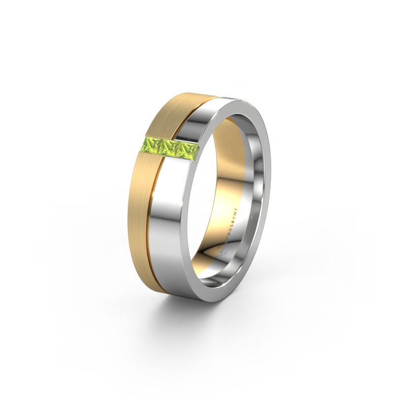 Trauring WH0906L16A 585 Weißgold Peridot ±6x1.7 mm