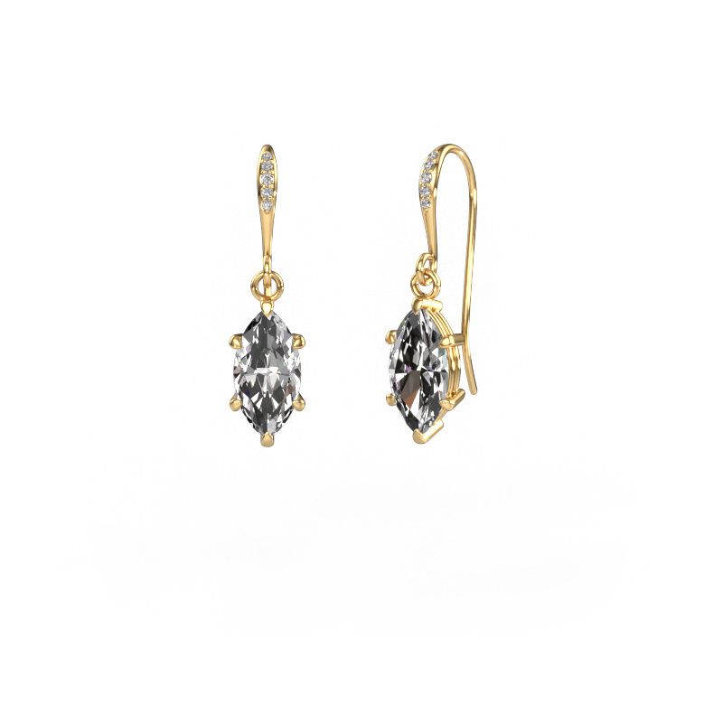 Pendants d'oreilles Laurie MRQ 2 585 or jaune diamant 2.53 crt