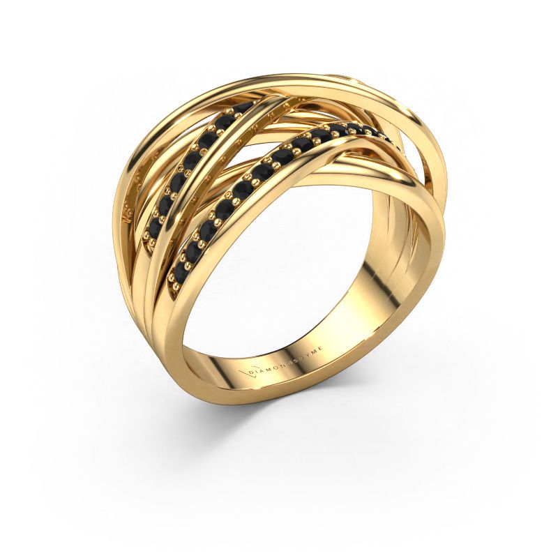 Ring Fem 2 585 gold black diamond 0.540 crt