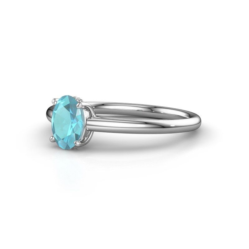 Bild von Verlobungsring haley ovl 1<br/>950 Platin<br/>Blau Topas 7x5 mm