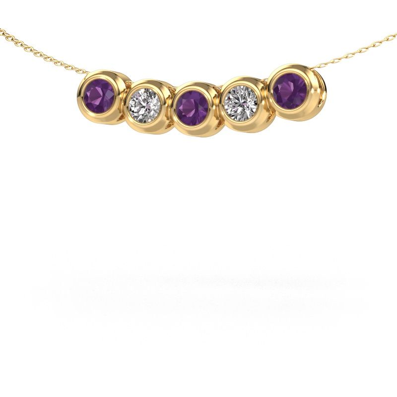 Collier Kim 5 585 or jaune améthyste 4 mm