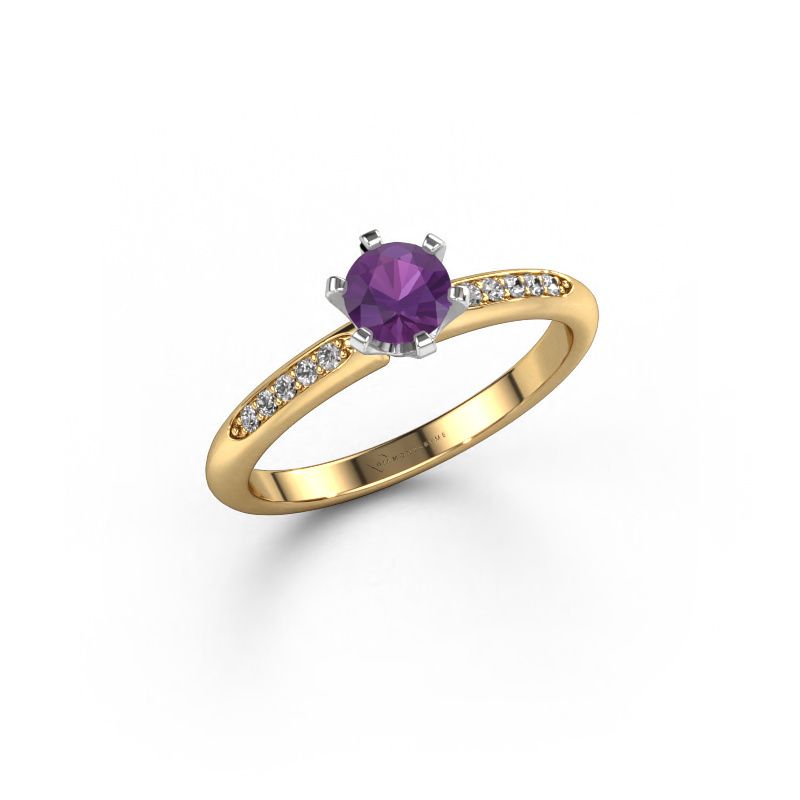Engagement ring Tiffy 2 585 gold amethyst 4.7 mm