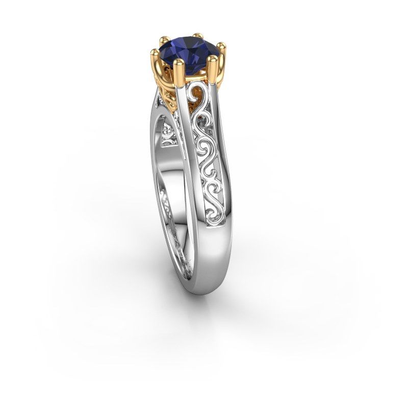 Image of Engagement ring shan<br/>585 white gold<br/>Sapphire 6 mm