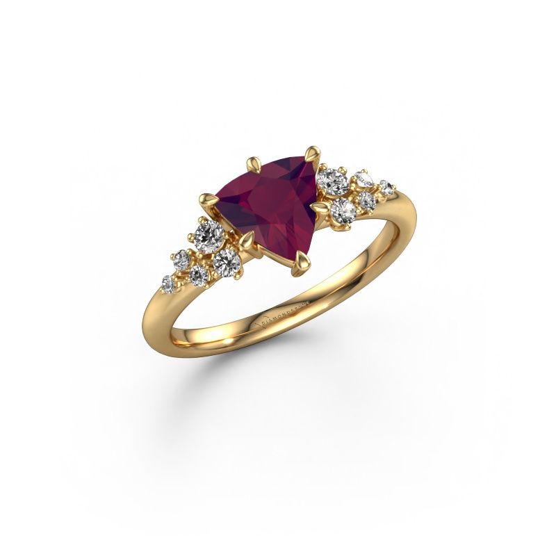 Bague de fiançailles Royce TRI 585 or jaune rhodolite 7 mm