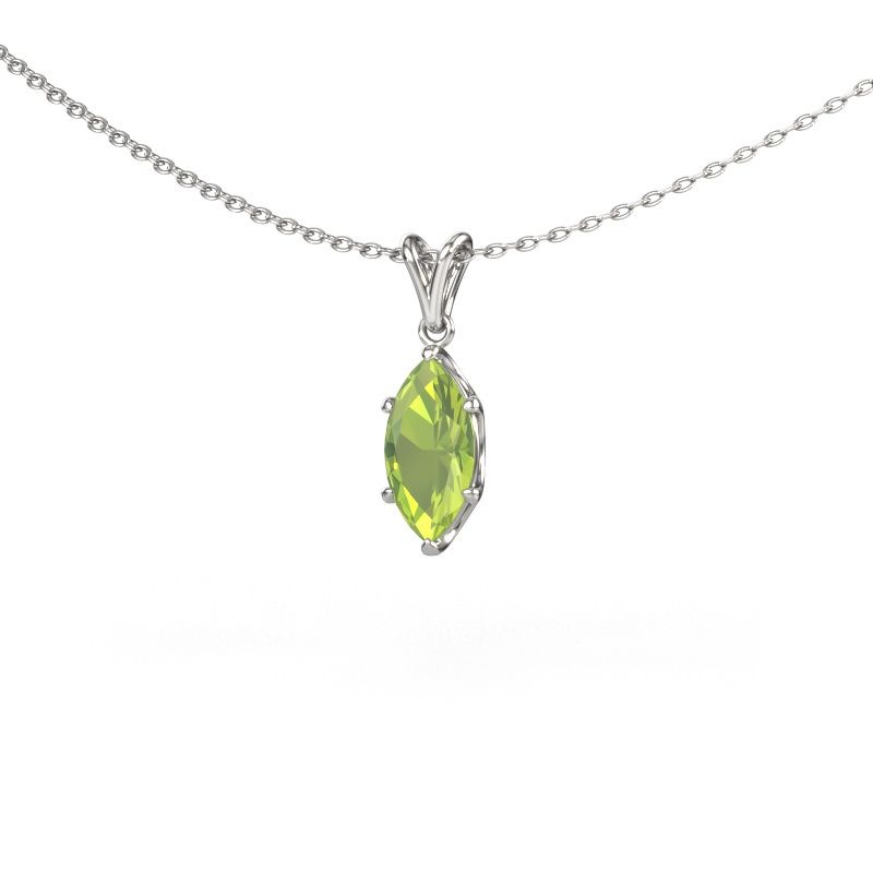 Pendant Sam MRQ 585 white gold peridot 10x5 mm