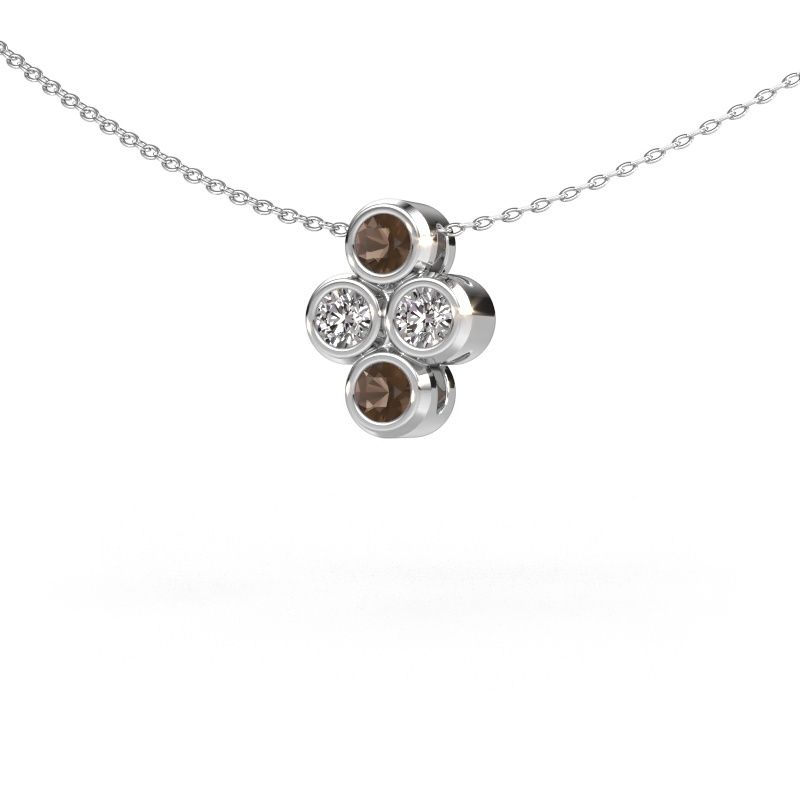 Pendant Judi 950 platinum smokey quartz 3.4 mm