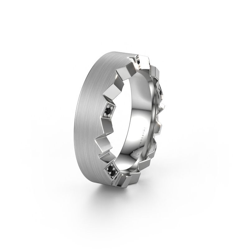 Wedding ring WH2058L17EM 950 platinum black diamond ±7 x 2.6 mm